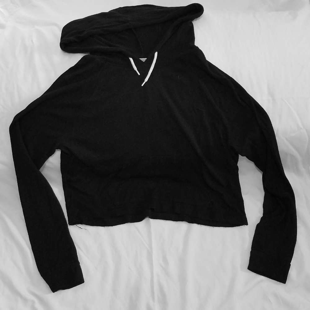Cropped hooded sweatshirt